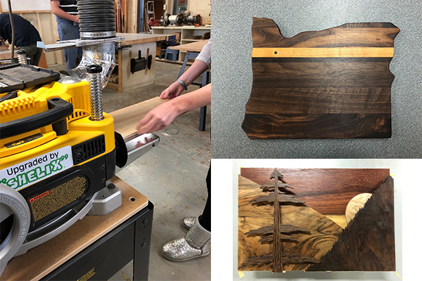 Wood shop planer new cutting head with student projects